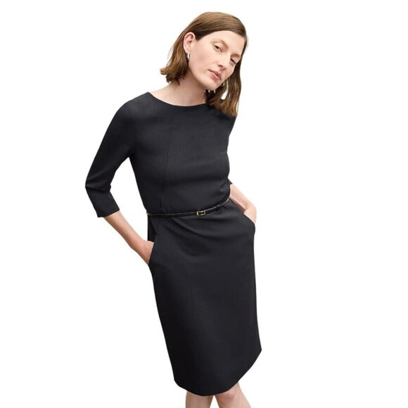 MM Lafleur Etsuko Recycled WonderTex Black Sheath Dress - Picture 2 of 16
